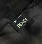 FENDI MINI ROLL BAG 15 BLACK MIX BROWN FF JACQUARD FABRIC