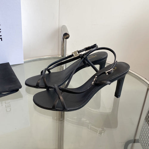 Celine HIGH HEEL SANDAL 65MM IN BLACK CALFSKIN