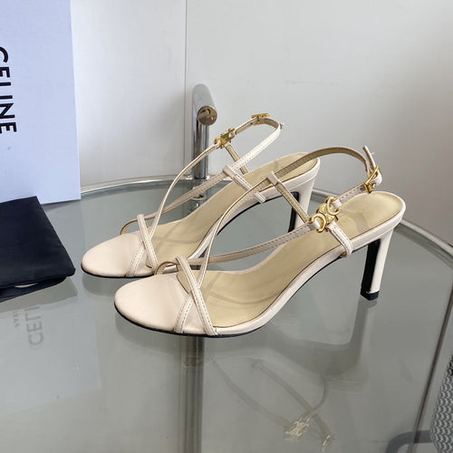 Celine HIGH HEEL SANDAL 65MM IN BEIGE CREAM CALFSKIN