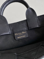 DIOR MINI BOOK TOTE 21 BLACK MACCROCANNAGE CALFSKIN