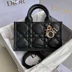 DIOR MINI BOOK TOTE 21 BLACK MACCROCANNAGE CALFSKIN
