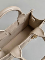DIOR MINI BOOK TOTE 21 BEIGE CREAM MACCROCANNAGE CALFSKIN