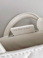 DIOR MINI BOOK TOTE 21 WHITE MACCROCANNAGE CALFSKIN