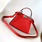 FENDI Peekaboo ISeeU Petite 20 Bag Red Leather Shw