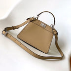 FENDI Peekaboo ISeeU Petite 20 Bag Light Brown Leather Shw