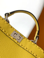 FENDI Peekaboo ISeeU Petite 20 Bag Yellow Leather Shw