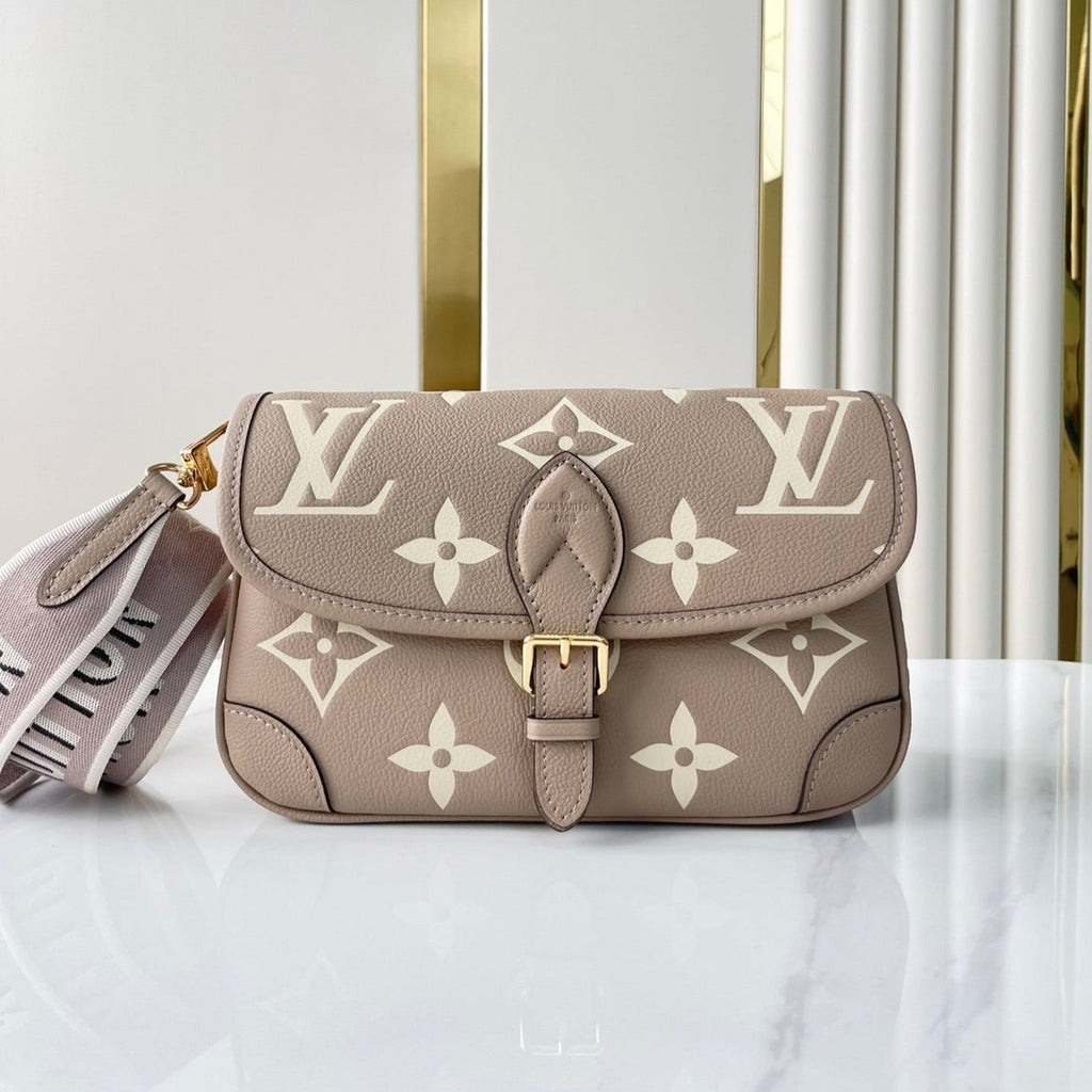 Louis Vuitton DIANE 23 IN TOURTERELLE WHITE MONOGRAM EMPREINTE LEATHER