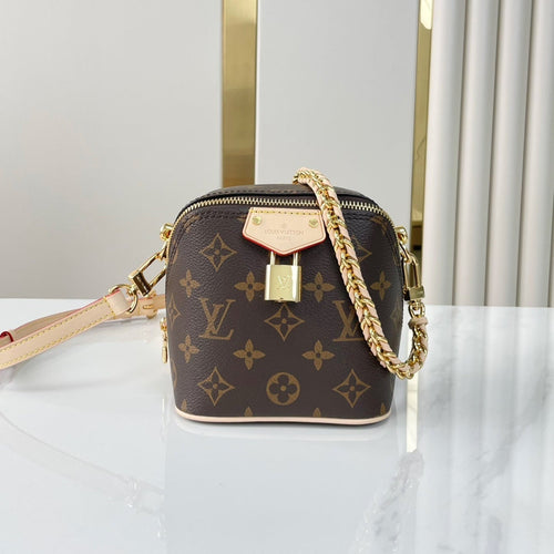Louis Vuitton JUST IN CASE 14 IN BROWN MONOGRAM CANVAS GOLD HARDWARE