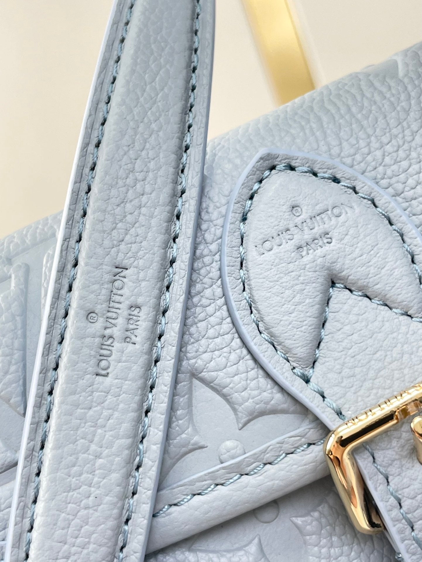 Louis Vuitton NANO DIANE 19 IN BEAU BLUE MONOGRAM EMPREINTE LEATHER