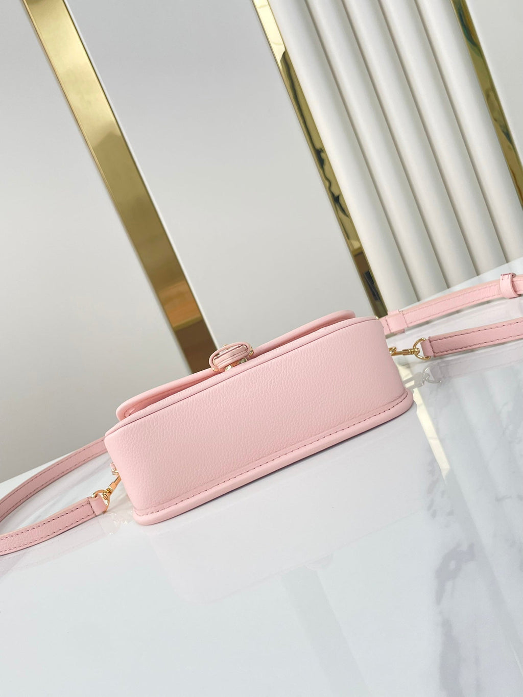 Louis Vuitton NANO DIANE 19 IN OPALE PINK MONOGRAM EMPREINTE LEATHER