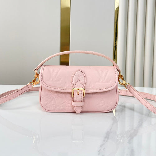 Louis Vuitton NANO DIANE 19 IN OPALE PINK MONOGRAM EMPREINTE LEATHER