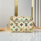 Louis Vuitton MINI SOFT TRUNK 18 IN VANILLA MONOGRAM CRAGGY CANVAS GOLD CHAIN