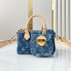 Louis Vuitton NANO SPEEDY 16 IN BLUE MONOGRAM DENIM GOLD HARDWARE