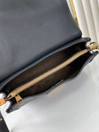 Louis Vuitton DAUPHINE SOFT MM 24 IN BLACK SMOOTH LAMBSKIN GOLD HARDWARE