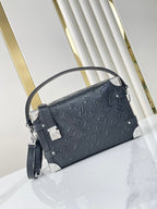 Louis Vuitton SIDE TRUNK 21 IN BLACK MONOGRAM EMBOSSED CALFSKIN SILVER HARDWARE