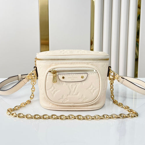 Louis Vuitton MINI BUMBAG 17 IN CREAM MONOGRAM EMPREINTE LEATHER GOLD HARDWARE