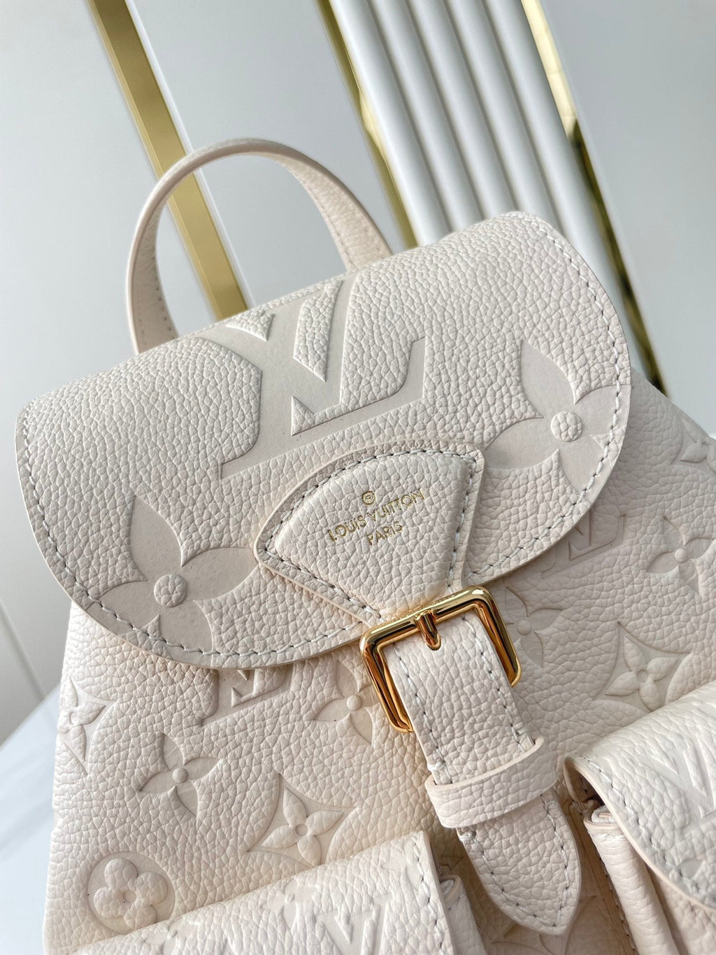 Louis Vuitton BACKUP BACKPACK 22 IN CREAM MONOGRAM EMPREINTE LEATHER