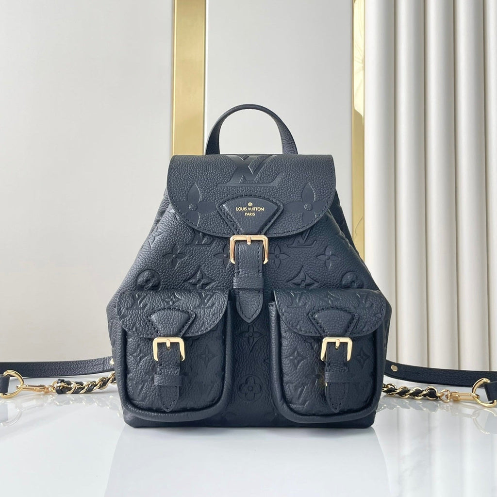 Louis Vuitton BACKUP BACKPACK 22 IN BLACK MONOGRAM EMPREINTE LEATHER