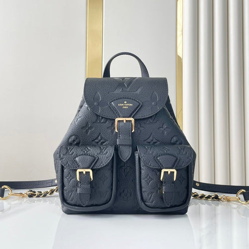 Louis Vuitton BACKUP BACKPACK 22 IN BLACK MONOGRAM EMPREINTE LEATHER
