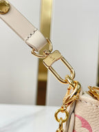 Louis Vuitton EASY POUCH ON STRAP 19 IN SUNRISE AQUARELLE MONOGRAM EMPREINTE LEATHER GOLD CHAIN