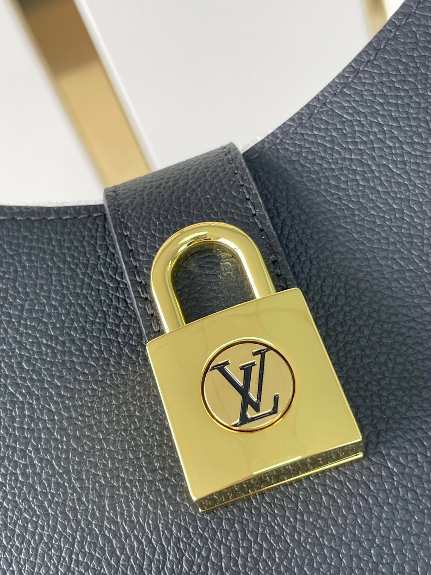 Louis Vuitton LOW KEY SHOULDER BAG 26 IN BLACK GRAINED CALFSKIN GOLD BUCKLE