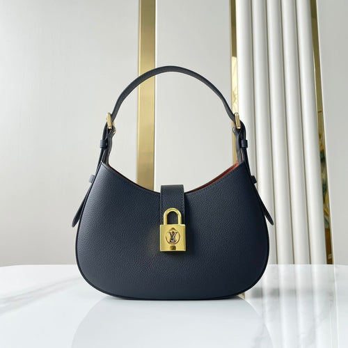 Louis Vuitton LOW KEY SHOULDER BAG 26 IN BLACK GRAINED CALFSKIN GOLD BUCKLE