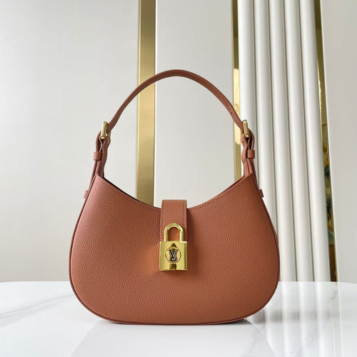 Louis Vuitton LOW KEY SHOULDER BAG 26 IN COGNAC GRAINED CALFSKIN GOLD BUCKLE