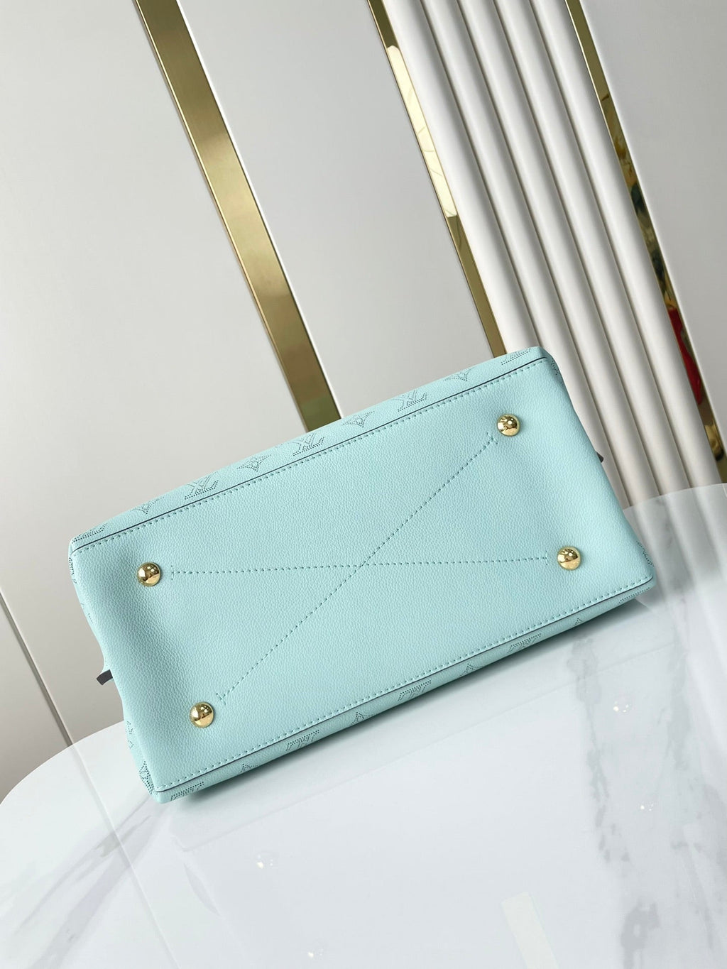 Louis Vuitton CARMEL 40 IN SKY BLUE MONOGRAM PERFORATED CALFSKIN