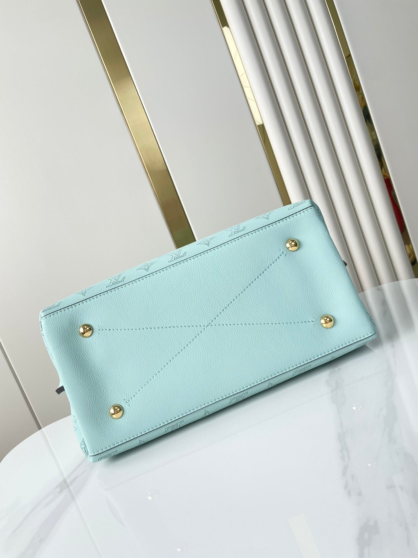 Louis Vuitton CARMEL 40 IN SKY BLUE MONOGRAM PERFORATED CALFSKIN