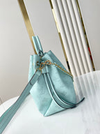 Louis Vuitton BELLA TOTE 32 IN SKY BLUE MONOGRAM PERFORATED CALFSKIN GOLD HARDWARE