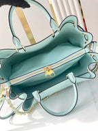 Louis Vuitton BELLA TOTE 32 IN SKY BLUE MONOGRAM PERFORATED CALFSKIN GOLD HARDWARE
