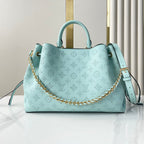 Louis Vuitton BELLA TOTE 32 IN SKY BLUE MONOGRAM PERFORATED CALFSKIN GOLD HARDWARE