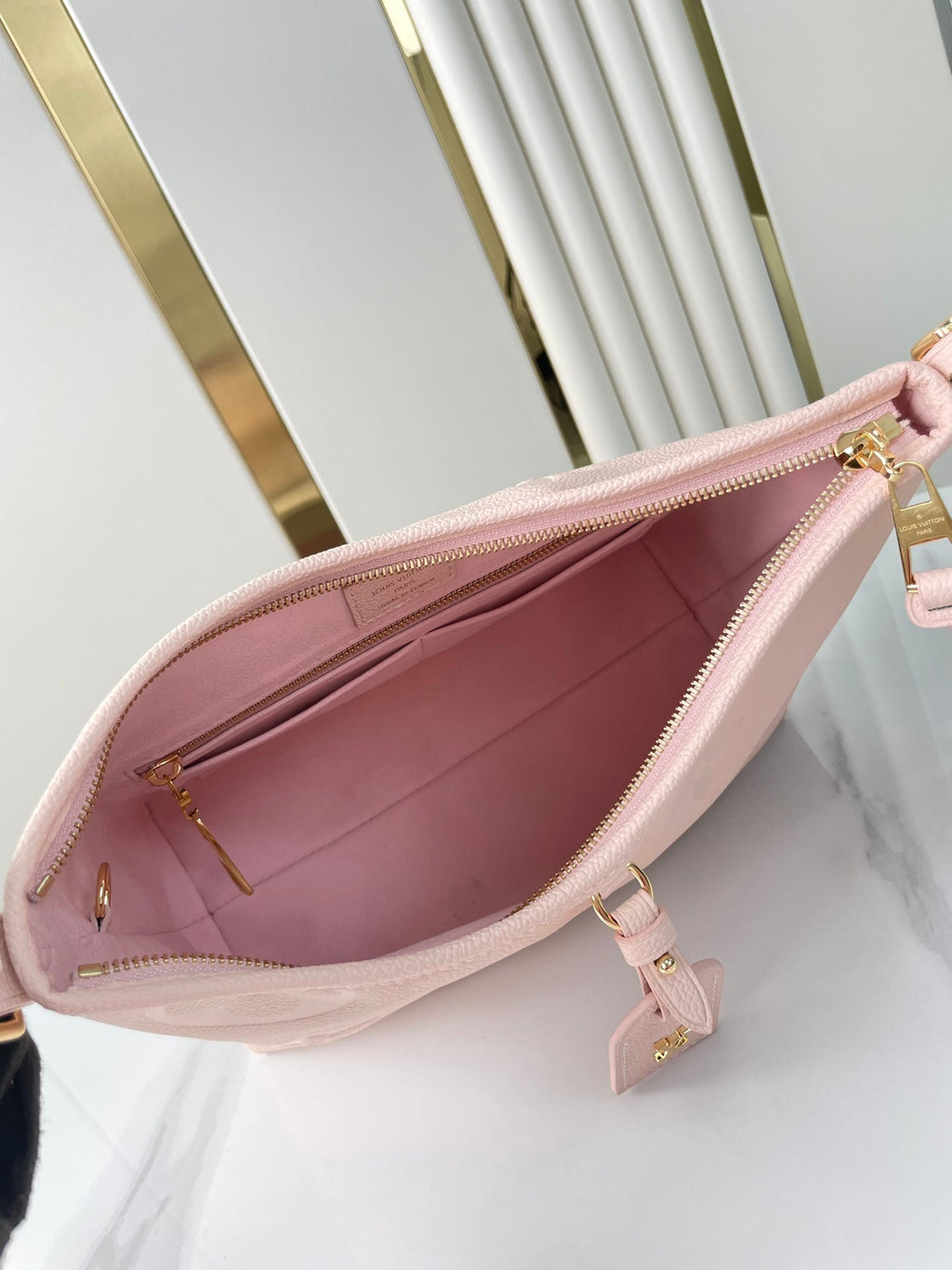 Louis Vuitton CARRYALL 29 IN LIGHT PINK MONOGRAM EMPREINTE LEATHER