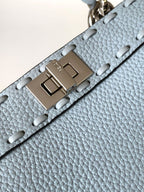 FENDI Peekaboo ISeeU Petite 20 Bag Baby Blue Leather Shw