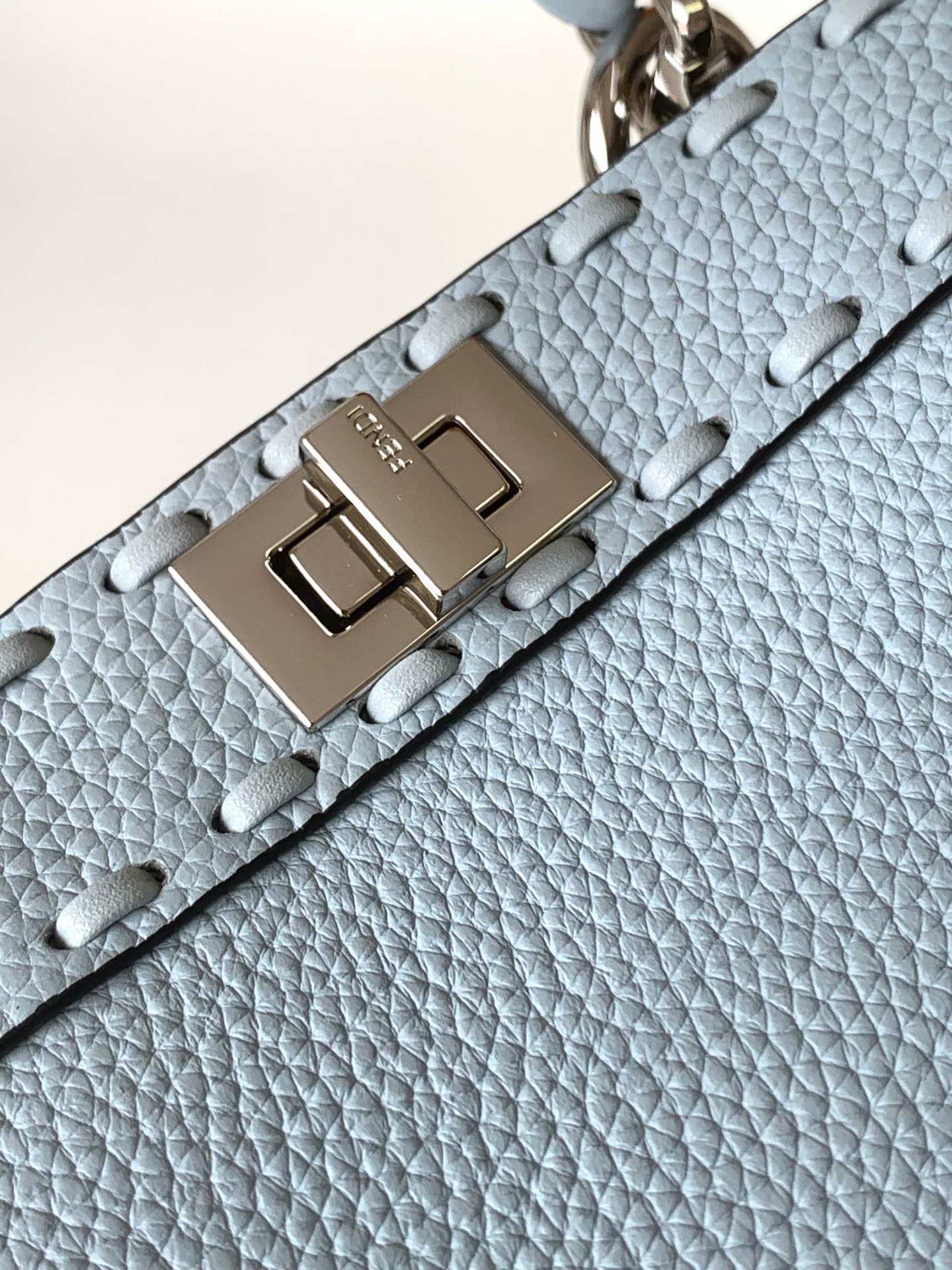 FENDI Peekaboo ISeeU Petite 20 Bag Baby Blue Leather Shw