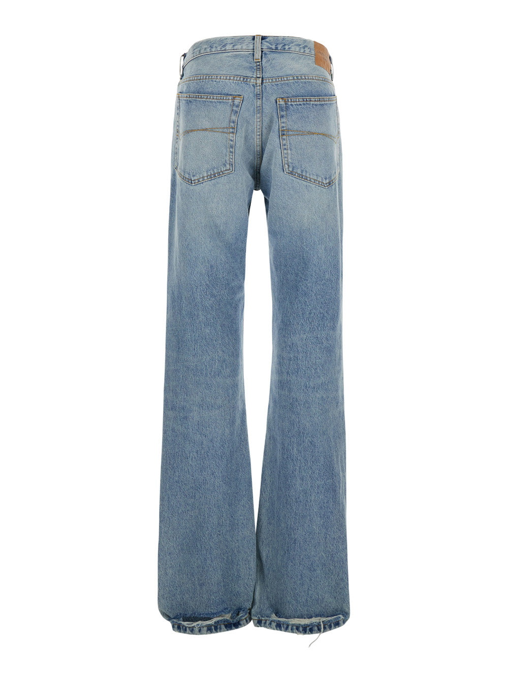 Balenciaga Women Light Blue Low Waisted Straight Jeans In Denim Woman