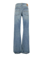 Balenciaga Women Light Blue Low Waisted Straight Jeans In Denim Woman
