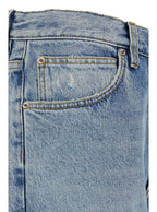 Balenciaga Women Light Blue Low Waisted Straight Jeans In Denim Woman