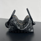 Bottega Veneta BV Loop Top Handle 19cm Black Lambskin