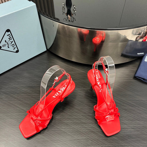 PRADA HEELED SANDALS CANDY LAMBSKIN