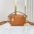 Louis Vuitton SIDE TRUNK MINI 18 IN ORANGE BROWN CALFSKIN GOLD HARDWARE