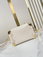 Louis Vuitton SIDE TRUNK MINI 18 IN WHITE CALFSKIN GOLD HARDWARE