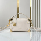 Louis Vuitton SIDE TRUNK MINI 18 IN WHITE CALFSKIN GOLD HARDWARE