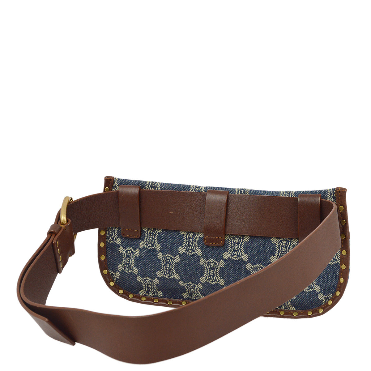 Celine Blue Denim Macadam Bum Bag Waist Pouch