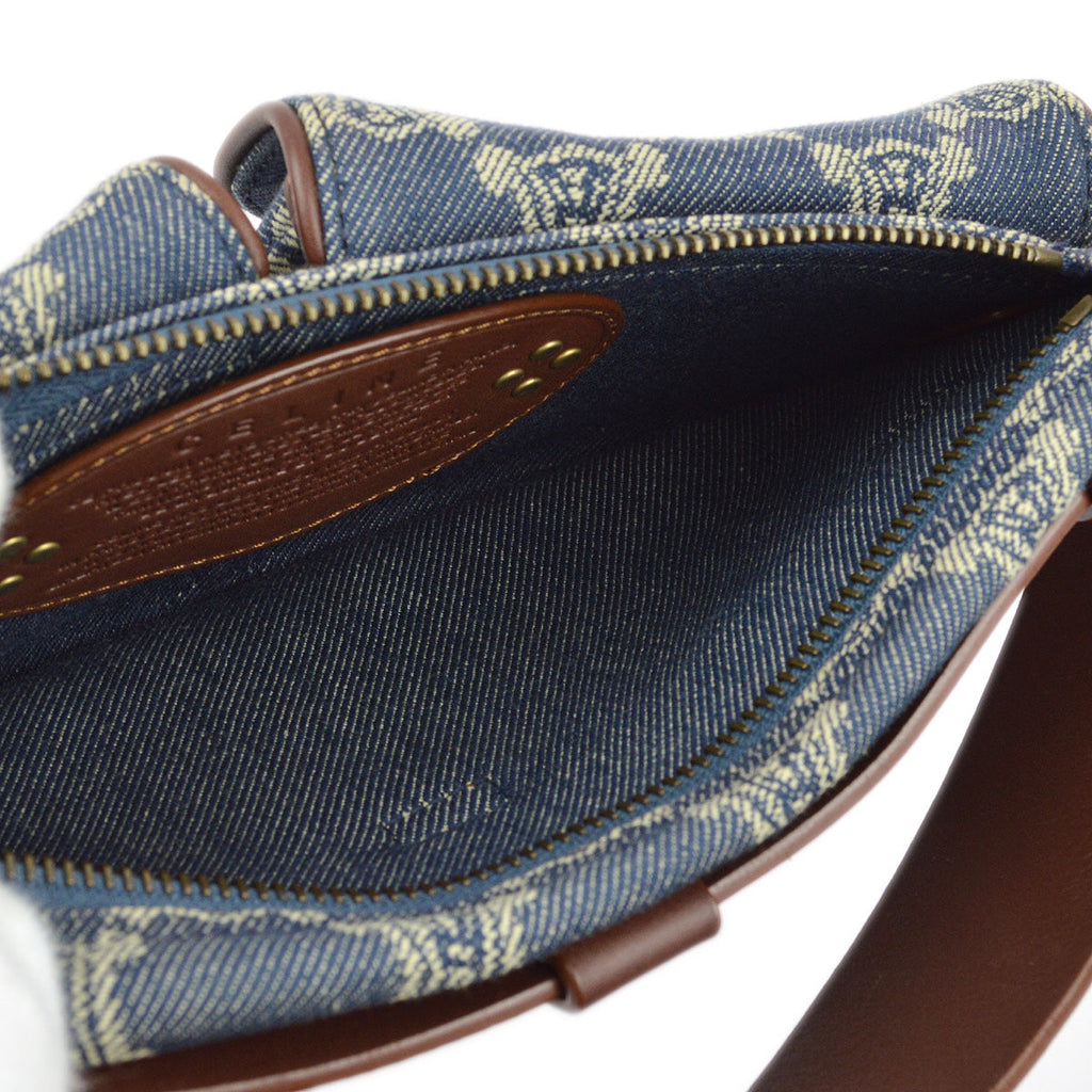Celine Blue Denim Macadam Bum Bag Waist Pouch