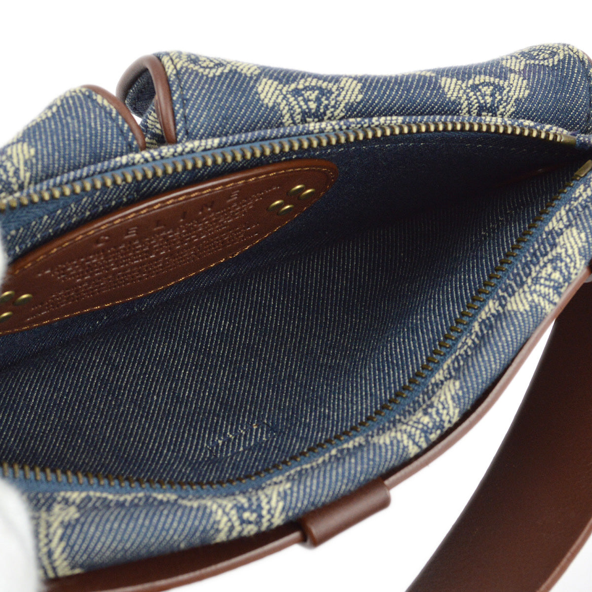 Celine Blue Denim Macadam Bum Bag Waist Pouch