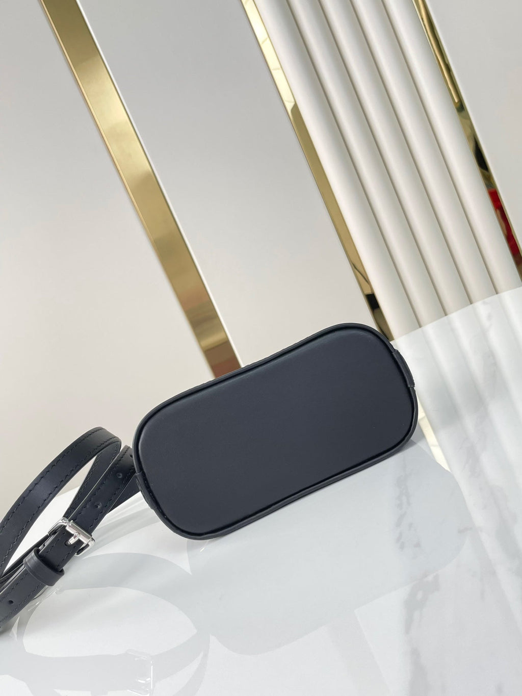 Louis Vuitton NANO ALMA 18 IN BLACK QUILTED LAMBSKIN GOLD AND SILVER HARDWARE