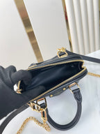 Louis Vuitton NANO ALMA 18 IN BLACK QUILTED LAMBSKIN GOLD HARDWARE