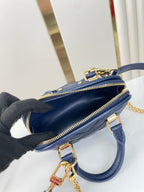 Louis Vuitton NANO ALMA 18 IN NAVY BLUE QUILTED LAMBSKIN GOLD HARDWARE