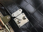 Louis Vuitton SLIM TRUNK 23 IN BLACK CROCODILE PATTERN CALFSKIN SILVER HARDWARE